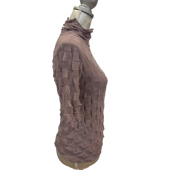 Margaret O'Leary Dimensional Origami Lilac Purple Elbow-length Turtleneck Sz S - Picture 2 of 10